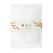 Cream Herfst Leaf Elegant Monogram Bruiloft Uitnodigingen Wikkel (Voorkant Voorbeeld)