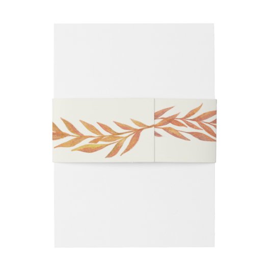 Cream Herfst Leaf Elegant Monogram Bruiloft Uitnodigingen Wikkel (Achterkant Voorbeeld)