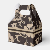 Cream Hibiscus Flowers op Brown 1 Bedankdoosjes (Achterkant)
