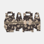 Cream Hibiscus Flowers op Brown 1 Bedankdoosjes (Uitgevouwen)