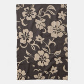 Cream Hibiscus Flowers op Brown 1 Theedoek (Verticaal)