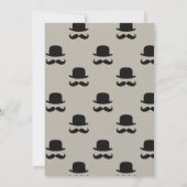 Cream Hipster Petten en snorren bruiloft Kaart (Achterkant)