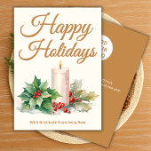 Cream Holiday Kaart | Aangepaste Logo en wensen