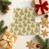  Cream Holiday Tree Script Cadeaupapier