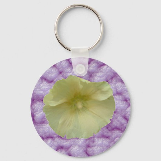 Cream Hollyhock-Sleutelhanger Sleutelhanger (Voorkant)