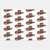 Cream Howdy Cowboy Westerne Petten Inpakpapier Vel (Voorkant 3)