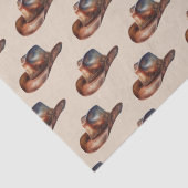 Cream Howdy Cowboy Westerne Petten Tissuepapier (Detail)