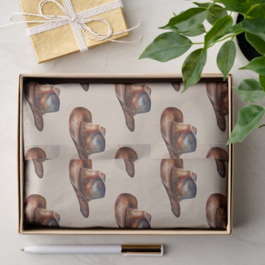 Cream Howdy Cowboy Westerne Petten Tissuepapier (Geschenk)