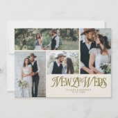 Cream Huwelijksaankondiging Multi Foto Huwelijk Aankondiging (Voorkant)