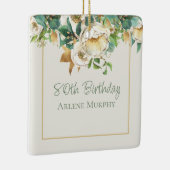 Cream Iers Roos 80e Verjaardag Keramisch Ornament (Rechts)