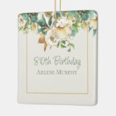 Cream Iers Roos 80e Verjaardag Keramisch Ornament (Links)