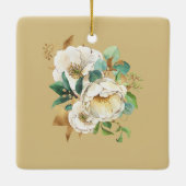 Cream Iers Roos 80e Verjaardag Keramisch Ornament (Achterkant)