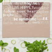 Cream Inspirerend Liefde Joy Red Heart Theedoek (Gevouwen)