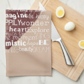 Cream Inspirerend Liefde Joy Red Heart Theedoek (Quarter Fold)