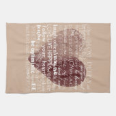 Cream Inspirerend Liefde Joy Red Heart Theedoek (Horizontaal)