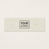 Cream iory linen logo stud earing display card mini visitekaartjes (Voorkant)