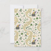 Cream Irish Rainbow Clovers & Hearts Verjaardag Bedankkaart (Achterkant)