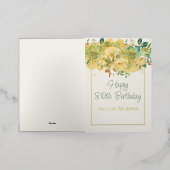 Cream Irish Rozen 80ste verjaardag Folie Wenskaart (Buiten Laag)