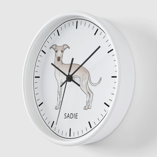 Cream Italiaans Grondehond Dog met aangepaste teks (Hoek)