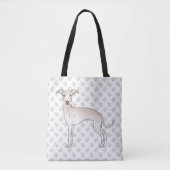 Cream Italiaanse Greyhound Cute Cartoon Dog met po Tote Bag (Voorkant)