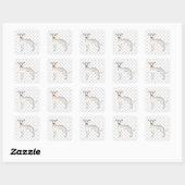 Cream Italiaanse Greyhound Cute Cartoon Dog met po Vierkante Sticker (Vel)