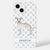 Cream Italiaanse Greyhound Cute Dog met aangepaste Case-Mate iPhone Case (Achterkant)