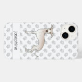 Cream Italiaanse Greyhound Cute Dog met aangepaste Case-Mate iPhone Case (Achterkant (horizontaal))
