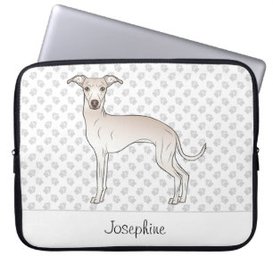 Cream Italiaanse Greyhound Cute Dog met aangepaste Laptop Sleeve