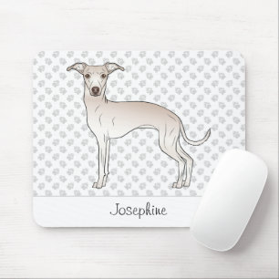 Cream Italiaanse Greyhound Cute Dog met aangepaste Muismat