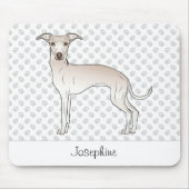 Cream Italiaanse Greyhound Cute Dog met aangepaste Muismat (Voorkant)