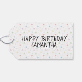 Cream Italy Greyhound Cartoon Dog Happy Birthday Cadeaulabel (Achterkant Horizontaal)