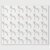 Cream Italy Greyhound Cute Cartoon Dog Patroon Cadeaupapier (Vlak)