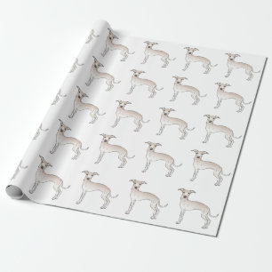 Cream Italy Greyhound Cute Cartoon Dog Patroon Cadeaupapier
