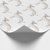 Cream Italy Greyhound Cute Cartoon Dog Patroon Cadeaupapier (Hoek)