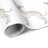Cream Italy Greyhound Cute Cartoon Dog Patroon Cadeaupapier (Rol Hoek)