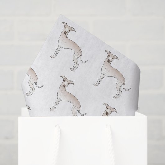 Cream Italy Greyhound Cute Cartoon Dog Patroon Tissuepapier (Cadeauzakje)