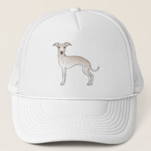 Cream Italy Greyhound Cute Cartoon Dog Trucker Pet