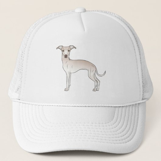 Cream Italy Greyhound Cute Cartoon Dog Trucker Pet (Voorkant)
