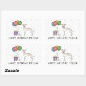 Cream Italy Greyhound Cute Dog - Happy Birthday Rechthoekige Sticker (Vel)
