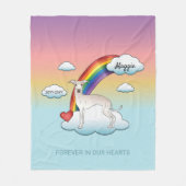 Cream Italy Greyhound Cute Dog Rainbow Memorial Fleece Deken (Voorkant)