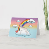 Cream Italy Greyhound Cute Dog Rainbow Memorial Kaart (Voorkant)