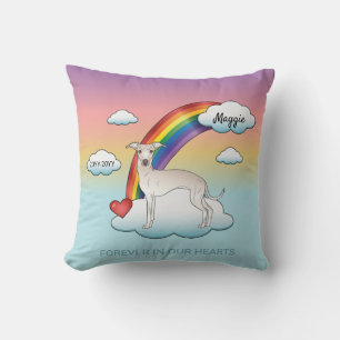 Cream Italy Greyhound Cute Dog Rainbow Memorial Kussen