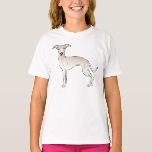 Cream Italy Greyhound Dog Cute Cartoon Dog T-shirt