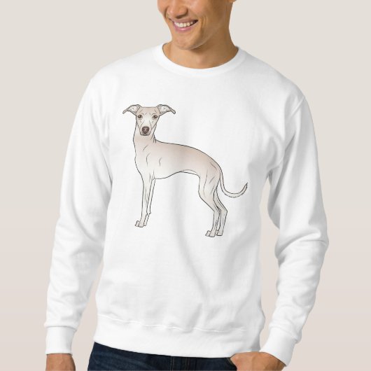Cream Italy Greyhound Dog Cute Cartoon Dog Trui (Voorkant)