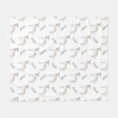 Cream Italy Greyhound Dog Pattern and Pet's Name Fleece Deken (Voorkant (Horizontaal))