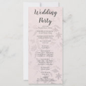 Cream Ivoor en Bloemen Metallic Wedding Program (Achterkant)