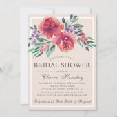 Cream Ivoor Waterverf Bloemen Vrijgezellenfeest Kaart (Voorkant)