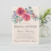 Cream Ivoor Waterverf Bloemen Vrijgezellenfeest Kaart (Staand voorkant)