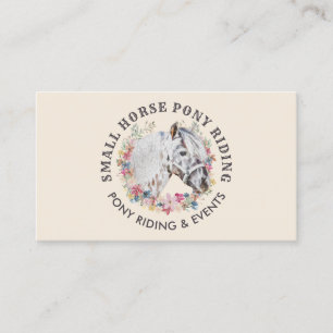 Cream Ivory Beige Pony Equestrian Trainer Horse Visitekaartje