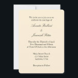 Cream Ivory Black Plain Eenvoudige Huwelijksuitnod Kaart<br><div class="desc">Papieren producten van hoge kwaliteit,  perfect voor elke gelegenheid.</div>